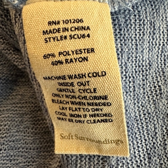 Soft Surroundings Top Jersey Knit Womens 3X  Oversized Zipper Versatile Boho - Picture 12 of 14